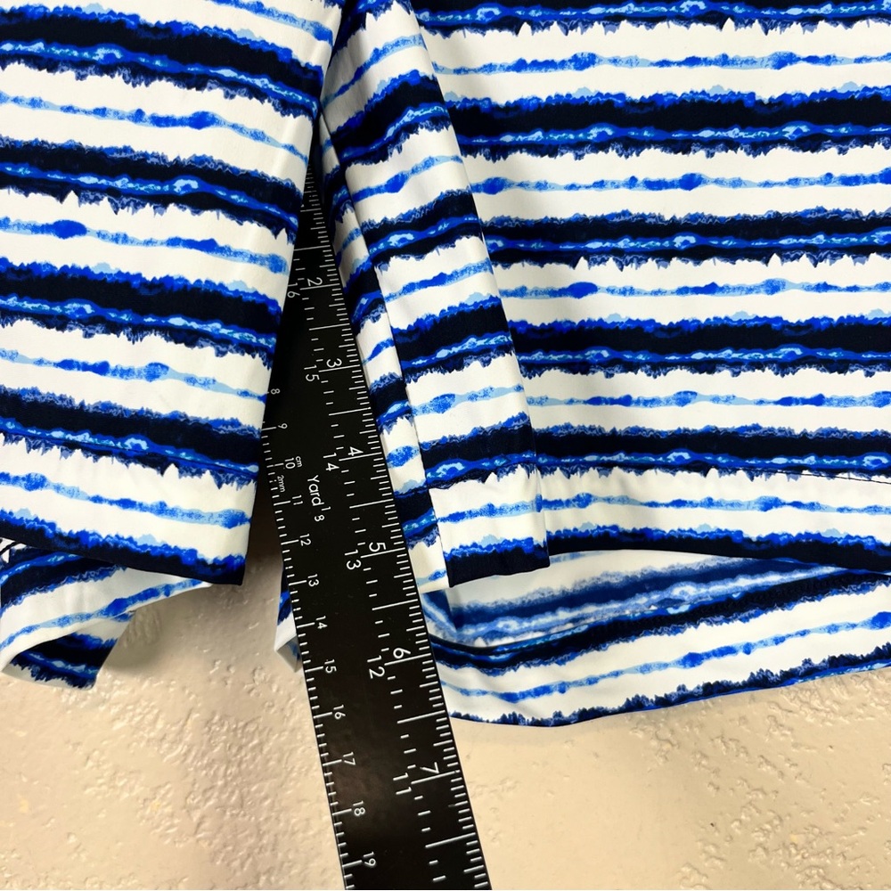 Spanx Shorts Women's‎ X Small Sunshine Shorts Blue Painted Stripe 6" - Picture 5 of 12